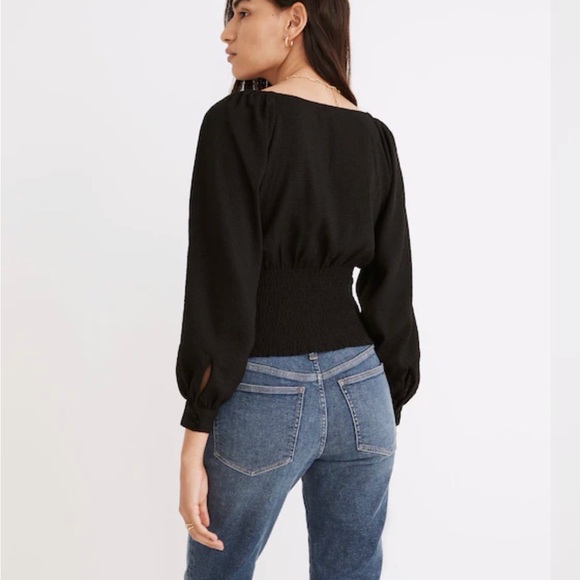 Madewell Black Puff Sleeve Blouse - Picture 3 of 11